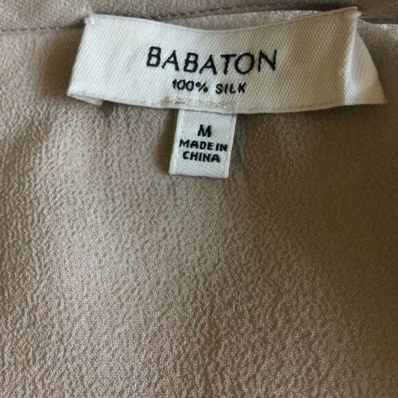 Aritzia Babaton 100% Silk Taupe Dolman Sleeve Evening Blouse M‎ - Picture 6 of 8